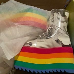 Clear/Rainbow Platform Shoe By Current Mood